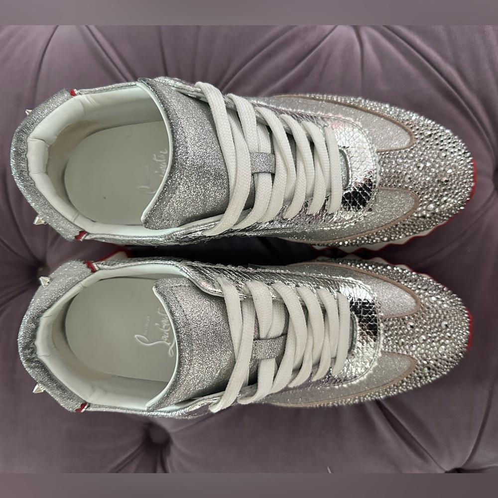 Sold out Christian Louboutin Loubishark Glittered  sneakers size 38 - Picture 9 of 16